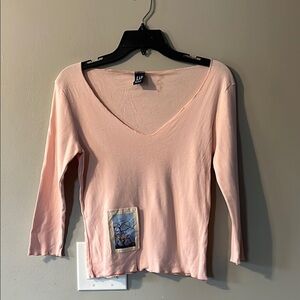 Women's Pink V-Neck Top